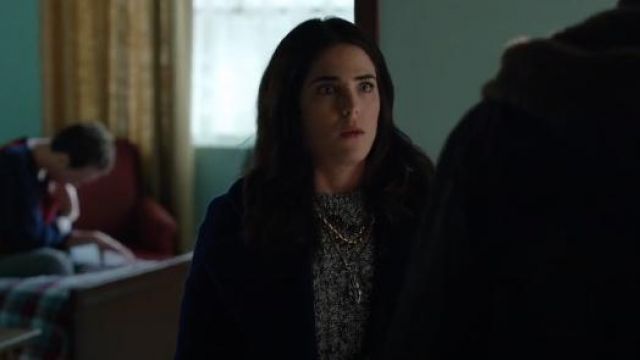 Forever 21 Marled Cable Knit Sweater in Cream/Black worn by Laurel Castillo (Karla Souza) in How to Get Away with Murder (S01E14)