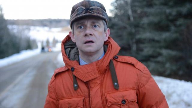 Orange Jacket worn by Lester Nygaard (Martin Freeman) in Fargo TV show (S01E01)