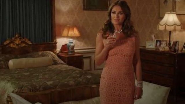 LaceDolce & Gabbana-Crochet Jumper-Style Dress worn by Queen Helena (Elizabeth Hurley) in The Royals (S01E06)