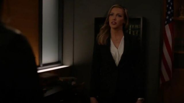 Boss Intessa Flutter Trim Top worn by Laurel Lance (Katie Cassidy) in Arrow (S07E15)