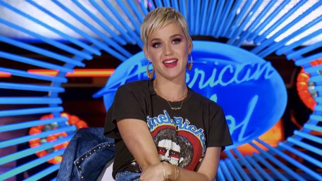 Madeworn Lionel Richie Cotton T-Shirt worn by Katy Perry on American Idol 2019