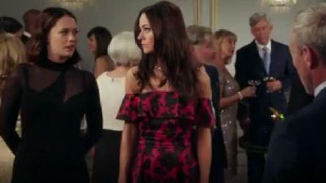 Topshop  Floral Print Ruffle Off the Shoulder Fit & Flare Dress worn by Princess Eleanor (Alexandra Park) in The Royals (S03E07)