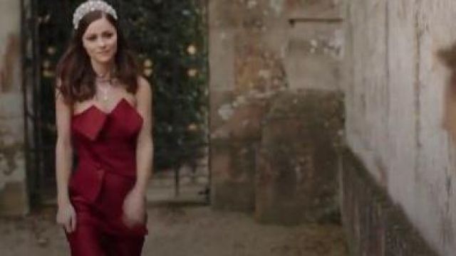 Alexander McQueen Bow Bustier Vestido de noche usado por la princesa Eleanor (Alexandra Park) en The Royals (S04E10)