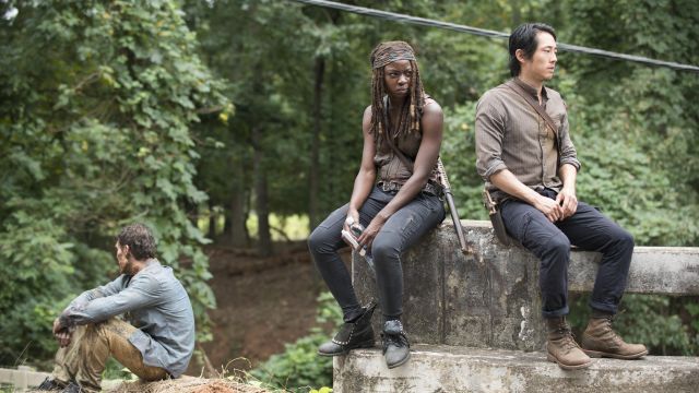 Boots worn by Glenn Rhee (Steven Yeun) as seen in The Walking Dead S05E10