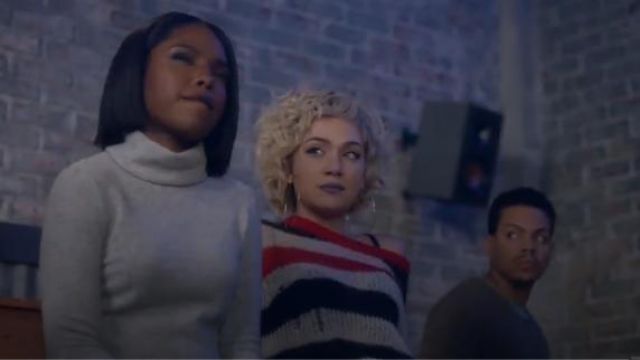 Diesel Distressed Striped Sweater worn by Jude Demorest in Star (S02E07) (S02E07)