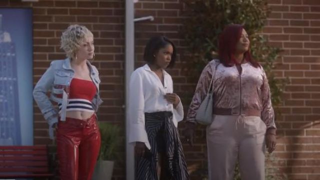Ashley Stewart Plus Size Crushed Velvet Bomber Jacket worn by Carlotta Brown (Queen Latifah) in Star (S02E08) (S02E08)
