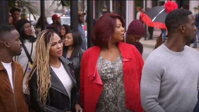 INC International Concepts Plus Size Snake-Print Peasant Top worn by Carlotta Brown (Queen Latifah) in Star (S02E15)