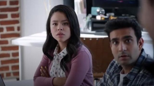 Frame Denim Insect Print Shrunken Fit Blouse worn by Mariana Adams Foster (Cierra Ramirez) in Good Trouble (S01E11)