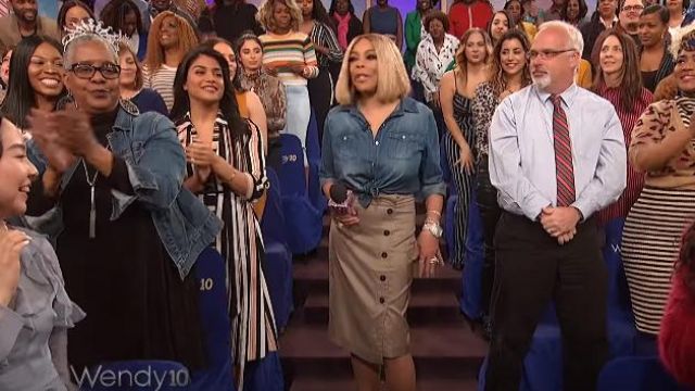 Nude Barre Caramel Fishnet Tights worn by Wendy Williams on The Wendy Williams Show March 21, 2019