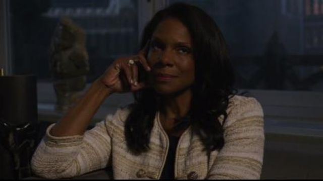 St. John Collection Speckled Stripe Tweed Knit Jacket worn by Liz Reddick-Lawrence (Audra McDonald) in The Good Fight (S03E02)