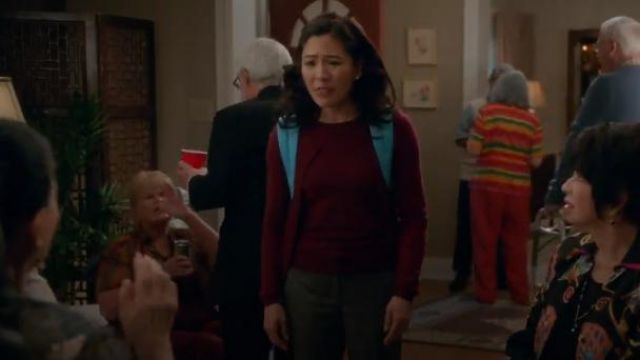 J Crew Cotton Jackie Shell usado por Jessica Huang (Constance Wu) en Fresh Off the Boat (S05E19)