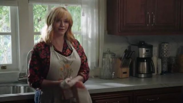 The Kooples Women's Micro-Floral Button Down Shirt with Front Pockets worn by Beth Boland (Christina Hendricks) in Good Girls (S02E04)
