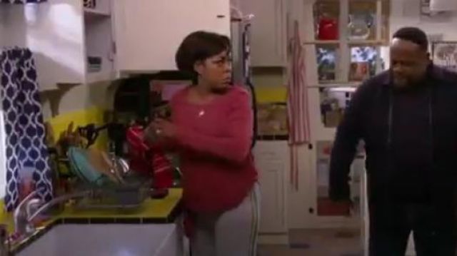Sundry Rainbow Stripe Sweatpants worn by Tina (Tichina Arnold) in The Neighborhood (S01E18)