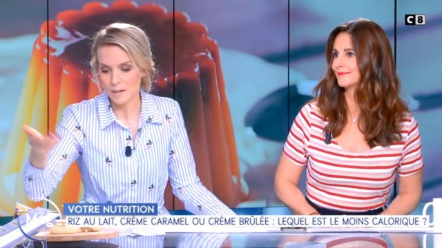 The t-shirt with stripes of Caroline Munoz in William noon of the 22/03/2019