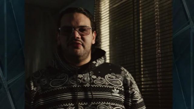 The sweatshirt hoody bandana black Adidas Sadek in the clip Samoussa of Kpoint