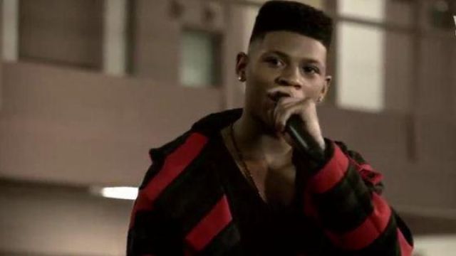 Alexander Wang Baja Striped Hooded Jacket worn by Hakeem Lyon (Bryshere Y. Gray) in Empire (S02E10)