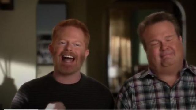 Vince Striped Crewneck Sweater worn by Mitchell Pritchett (Jesse Tyler Ferguson) in Modern Family (S07E13)