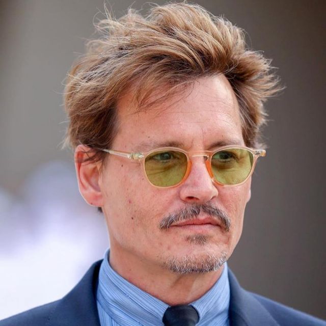 Moscot clear frame sunglasses worn by Johnny Depp at the National Museum of Qatar in Doha