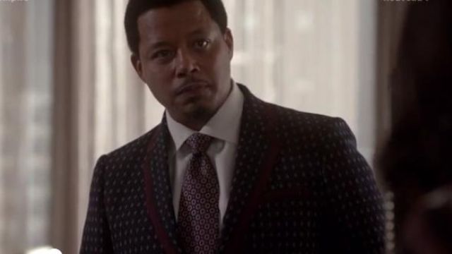 Le Monaco Gucci motif géométrique, de la laine costume porté par Lucious Lyon (Terrence Howard) dans l'émission de TÉLÉVISION de l'Empire (S04E09)