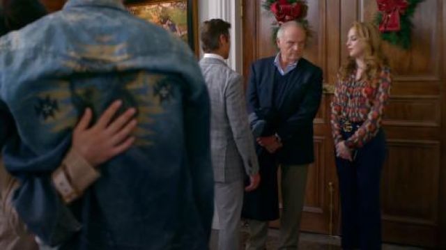GG-Detail Wool & Silk Flare Pants worn by Fallon Carrington (Elizabeth Gillies) in TV Show Dynasty Season 1 Episode 9