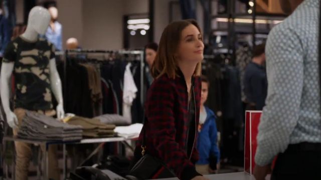 Clare V. Midi Sac Perforated Leather Crossbody Bag worn by Angie D'Amato (Leighton Meester) in Single Parents (S01E20)