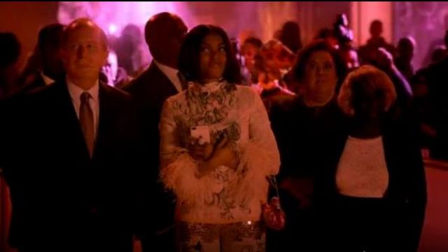 Prada  Cropped Chain-Trimmed Printed Pants worn by Cookie Lyon (Taraji P. Henson) in Empire (S04E16)