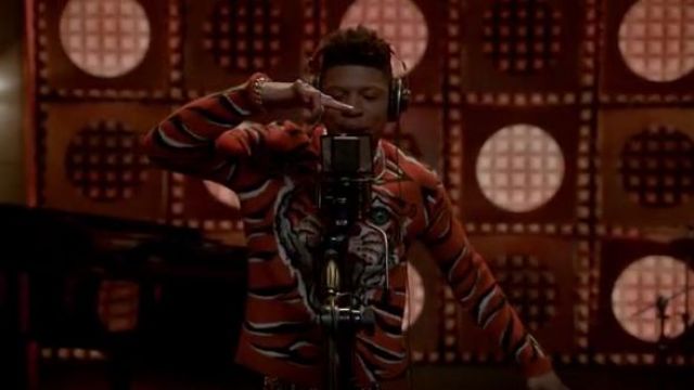 Gucci Tiger Print Wool Crewneck Sweater worn by Hakeem Lyon (Bryshere Y. Gray) in Empire (S04E18)
