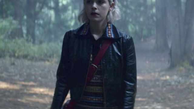 The black leather jacket of Sabrina Spelman (Kiernan Shipka) in The New Adventures of Sabrina S2