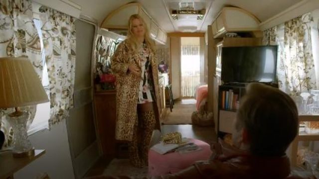 Leopard-Print Wool-Gabardine Coat worn by Alexis Carrington (Nicollette Sheridan) in Dynasty Season 1 Episode 17