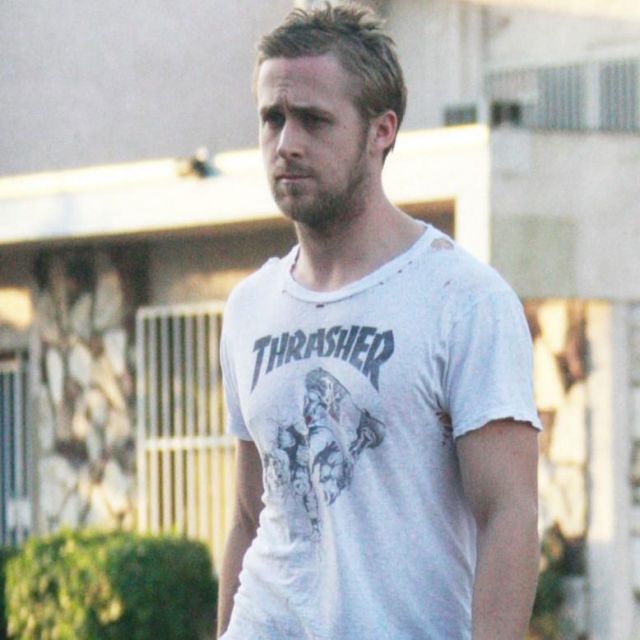 Thrasher Magazine Vintage Tee Blanc Porte Par Ryan Gosling Spotern