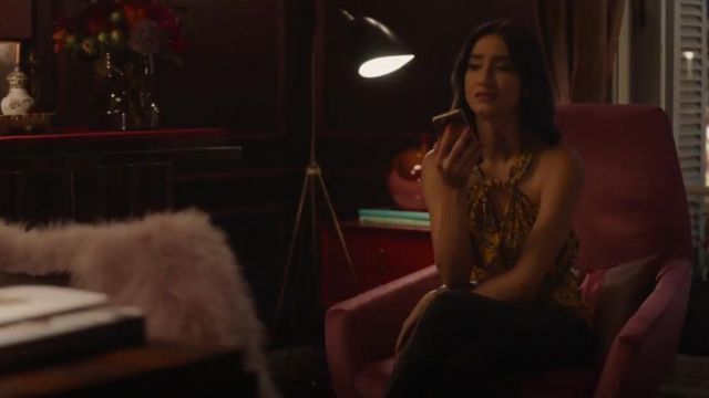 Isabel Marant Étoile Acan Printed Cotton Top worn by Adena El Amin (Nikohl Boosheri) in The Bold Type (S01E08)