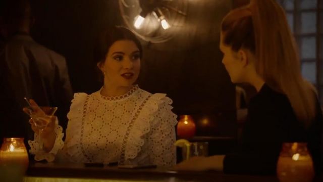 Zimmermann Divinity Wheel Ruffled Broderie Anglaise Cotton top worn by Jane Sloan (Katie Stevens) in The Bold Type (S01E08)