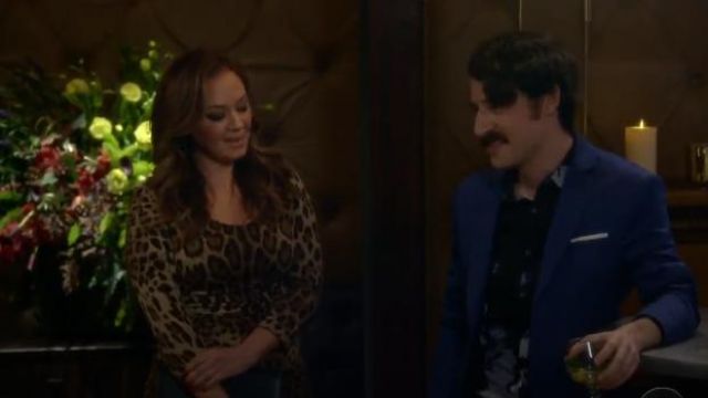 Dolce & Gabbana Leopard Print Dress worn by Vanessa Cellucci (Leah Remini) in Kevin Can Wait (S02E17)