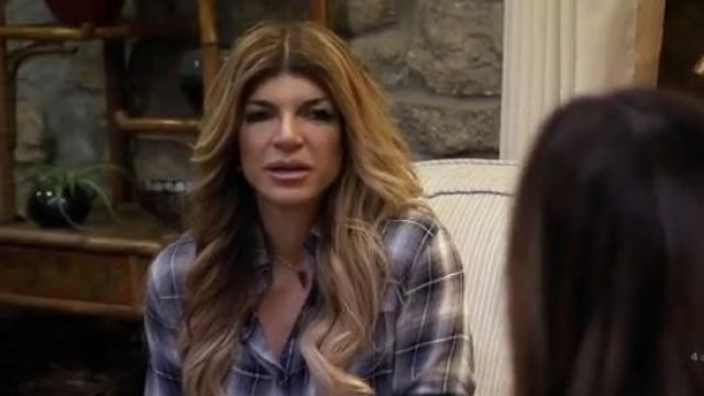 Signorelli Plaid Frayed Hem Shirt worn by Herself (Teresa Giudice) in The Real Housewives of New Jersey (S09E03)