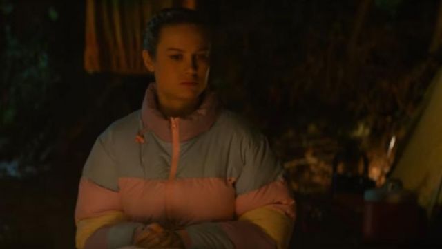 Lazy Oaf Pastel Panel Puffer Jacket worn by Kit (Brie Larson) as seen in Unicorn Store