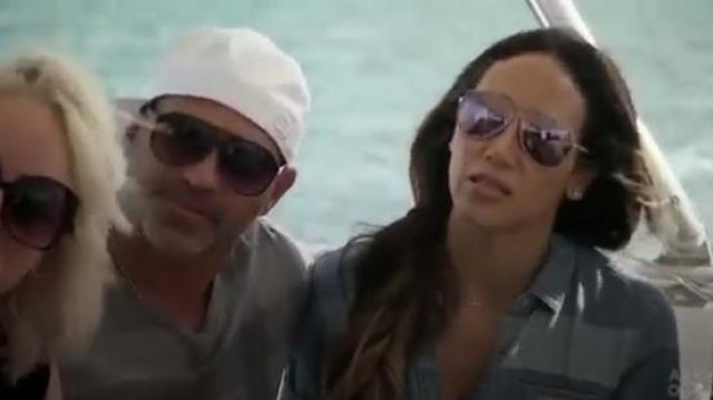 Guess  Cropped Denim Shirt worn by Melissa Gorga in The Real Housewives of New Jersey (S09E07)