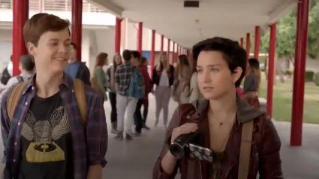 Free People Vegan Leather Hooded Jacket in Red worn by Audrey Jensen (Bex Taylor-Klaus) in Scream (S01E01)