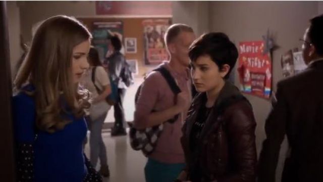 Free People Vegan Leather Hooded Jacket in Red worn by Audrey Jensen (Bex Taylor-Klaus) in Scream (S01E05)