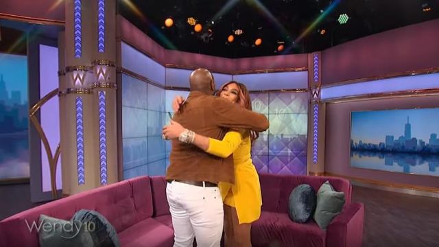 Nude Barre Caramel fishnet tights worn by Wendy Williams on The Wendy Williams Show April 19, 2019