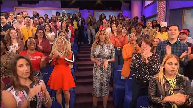 Nude Barre Caramel fishnet tights worn by Wendy Williams on The Wendy Williams Show April 22, 2019