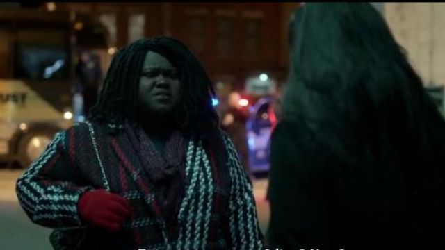 Eloquii Plaid Voiture Manteau porté par Becky (Gabourey Sidibe) dans l'Empire (S05E15)
