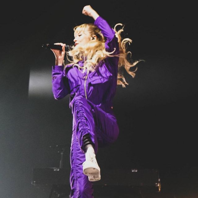 Angele's purple jumpsuit as seen on her Instagram account @angele_vl