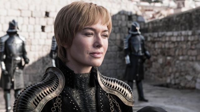 Cersei Lannister's (Lena Headey) pauldrons as seen in Game of Thrones S08E01