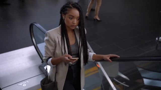 Tibi Cooper oversized Prince of Wales checked wool and silk blend blazer worn by Kat Edison (Aisha Dee) in The Bold Type (S03E02)