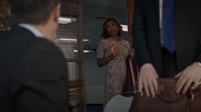 Altuzarra Jae Shirred-Neck Leopard-Print Silk Dress worn by Daisy Grant (Patina Miller) in Madam Secretary (S05E20)