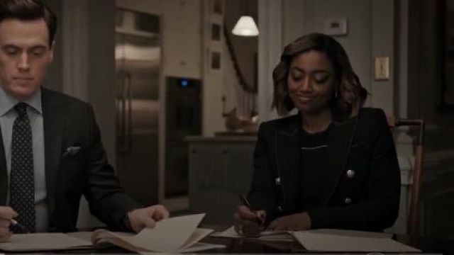Veronica Beard Miller crepe blazer worn by Daisy Grant (Patina Miller) in Madam Secretary (S05E20)
