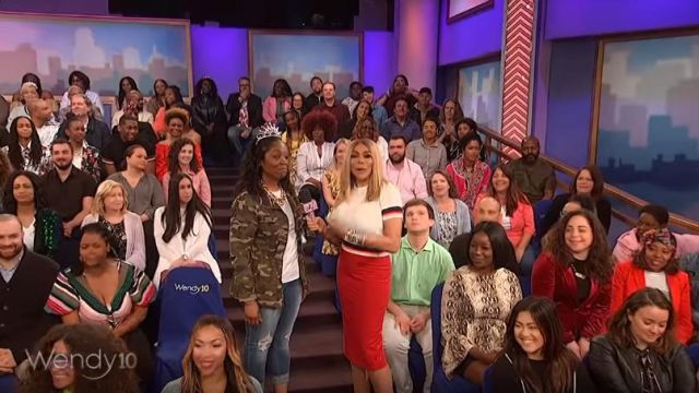 Nude Barre Caramel fishnet tights worn by Wendy Williams on The Wendy Williams Show April 24, 2019