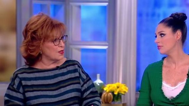 Eileen Fisher  Stripe Linen Top worn by Joy Behar on The View February 21, 2019