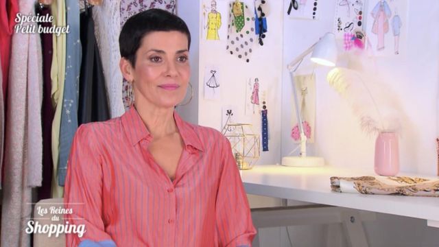 Le chemisier rose à rayures porté par Cristina Córdula dans Les reines du shopping du 25/04/19