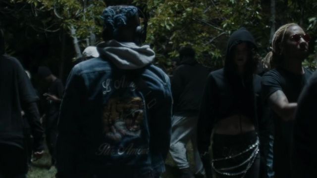 Måler erstatte lokalisere The jean jacket Gucci XXXTentacion in her video clip Moonlight | Spotern